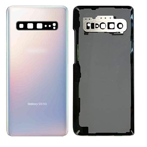 CELL4LESS Back Glass for The SM-G977 Galaxy S10 5G Model Including Camera Frame, Lens, Removal Tool - 5G Model om;y (Crown Silver)