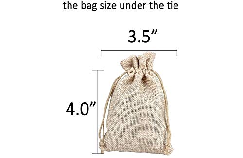 FASOTY Lot of 24 3.5x5 Inch Burlap Bags with Drawstring