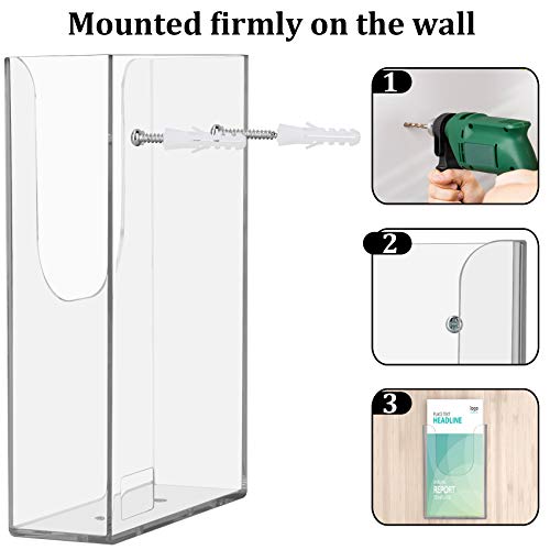 Brochure Holder Wall Mount 6 Pack,4 x 6 Inches Acrylic Flyer Holder Magazine Booklet Display Stand Trifold Holder