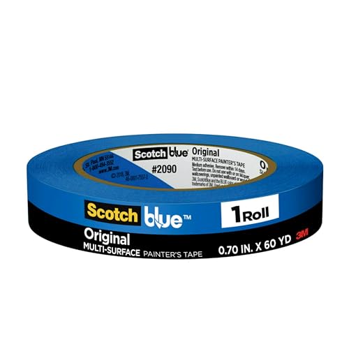 Original Multi-Surface Painter&#39;s Tape, 0.70 Inches x 60 Yards, 1 Roll, Blue, Paint Tape Protects Surfaces and Removes Easily, Multi-Surface Painting Tape for Indoor and Outdoor Use