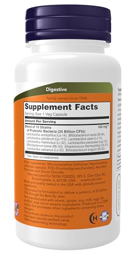 Supplements, Probiotic-10™, 25 Billion, with 10 Probiotic Strains, Dairy, Soy and Gluten Free, Strain Verified, 100 Veg Capsules