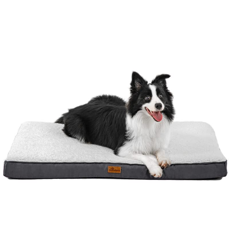 Memory Foam Dog Bed, Dog Mat for Medium Large Dogs, Orthopedic Egg Crate Pet Bed Mattress with Removable Washable and Wear Resistant Cover and Nonskid Bottom