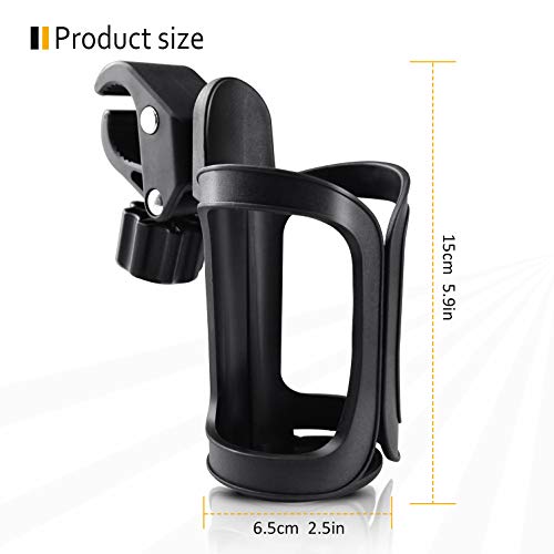 Pack of 2 Stroller Cup Holders, Universal Drinks Holder for Bikes, Trolleys or Walkers