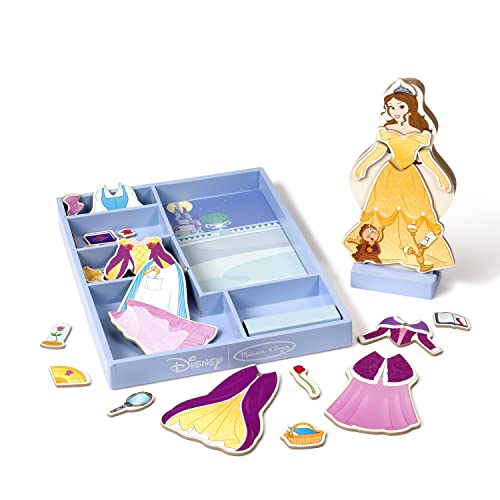 Melissa &amp; Doug Disney Belle Magnetic Dress-Up Wooden Doll Pretend Play Set (30+ pcs)