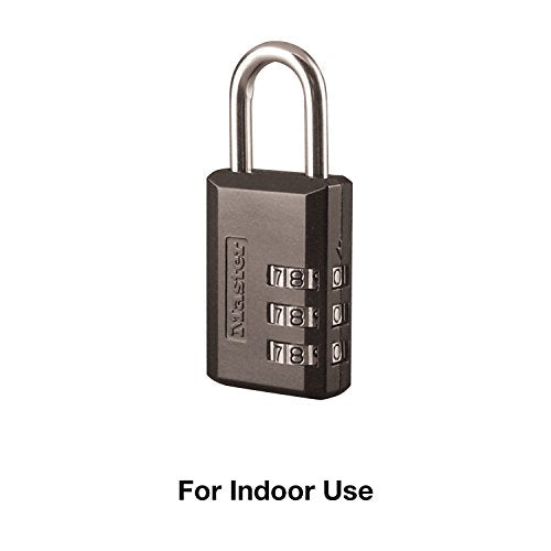 Black Combination Padlock, Indoor Gym Locker Lock with Customizable 3-digit Code for Luggage, Backpacks, Cabinets, 647D