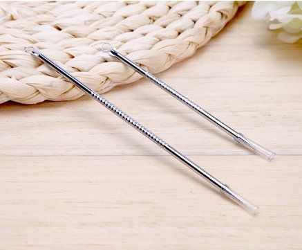 VNDEFUL 2PCS Stainless Steel Acne Needle, Angle Plug Ac