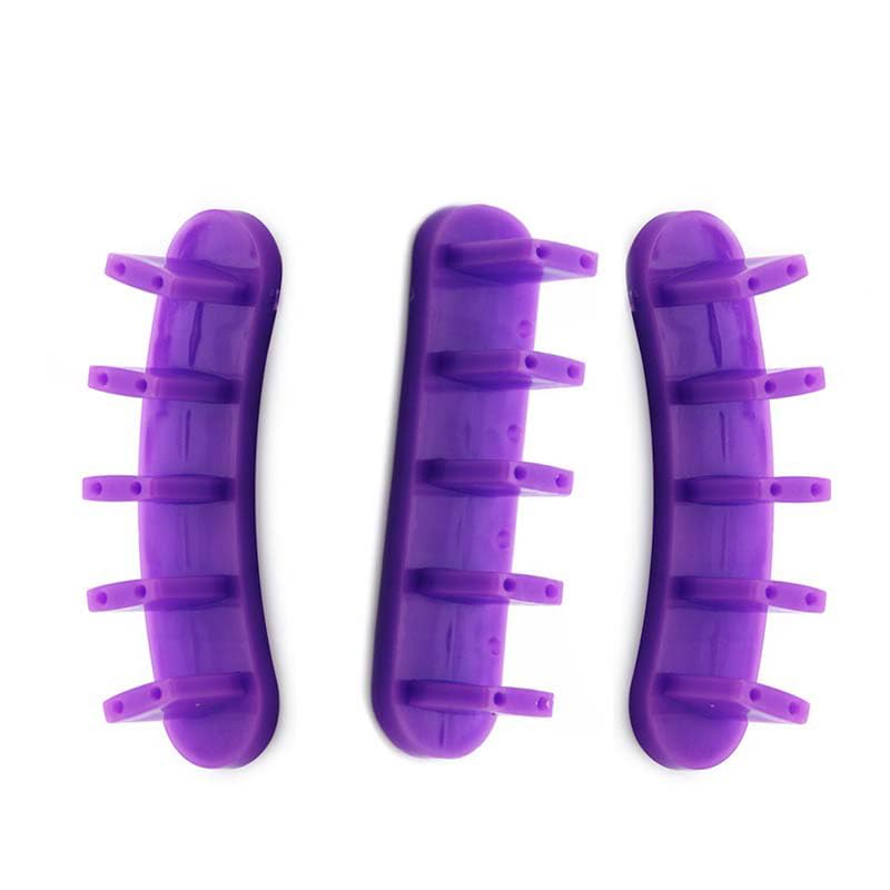 Purple: 3Pcs False Nail Art Tips Practice Display Stand Tool for Gel Nail Polish DIY Nail Training Tools (Purple)