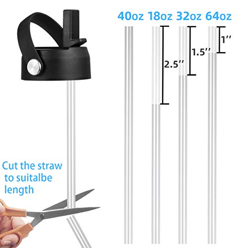 Straw Lid for Hydro Flask Wide Mouth 32 40 oz, Straw Lids with Flexible Handle and Straws compatible with HydroFlask, Replacement Sports Flex Cap Wide Mouth Top 32 40 oz