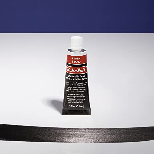Rub n Buff Wax Metallic Finish - Rub n Buff Ebony 15ml Tube - Versatile Gilding Wax for Finishing Furniture Antiquing and Restoration - Rub and Buff Colors Single Tube