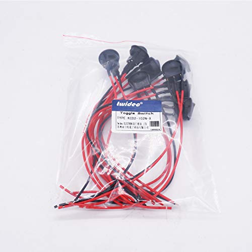 /8Pcs SPST Round Dot Lighted Rocker Switch Toggle Control for Car Or Boat 20A 12V DC On/Off White LED Light with Pre-soldered Wires KCD2-102N-W-X