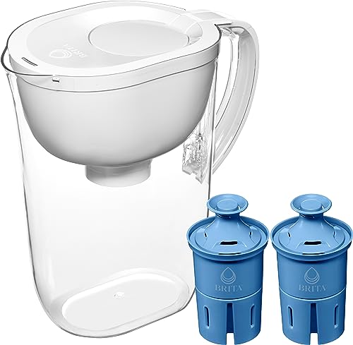 Large Water Filter Pitcher for Tap and Drinking Water with 1 Elite Filter, Reduces 99% Of Lead, Lasts 6 Months, 10-Cup Capacity, BPA Free, White