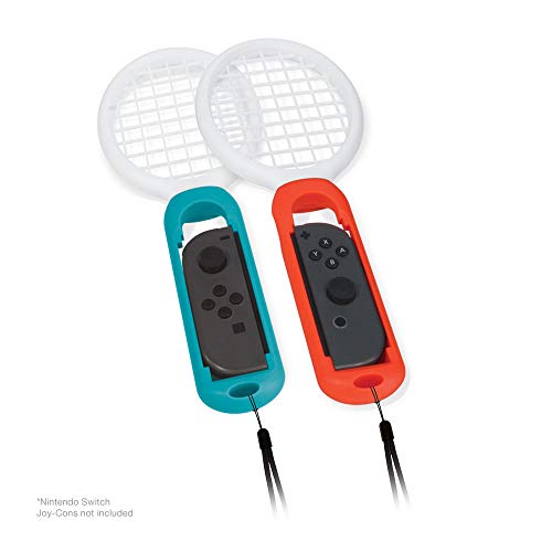 Armor3 Racket Controller Attachment for Switch Joy-Con (Blue/ Red) (2-Pack)