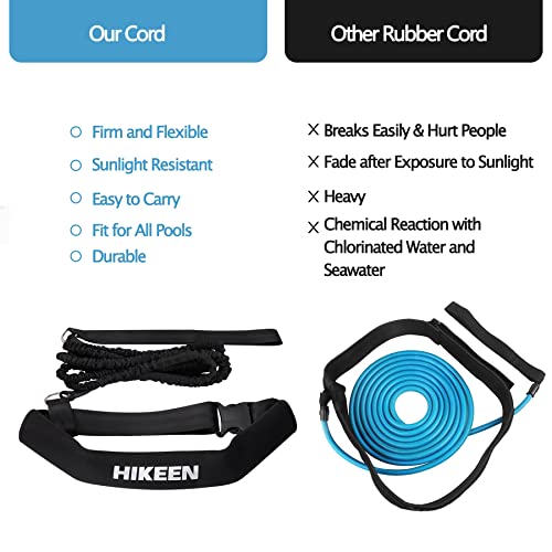 Hikeen Swimming Training Belt 4M Swimming Tether Swim in Place Harness Stationary Swimming Aquatic Resistance Belt (Swimming Belts)