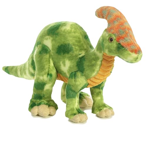 ® Ferocious Dinos &amp; Dragons Parasaurolophus Stuffed Animal - Prehistoric Fun - Cuddly Companions - Green 16 Inches