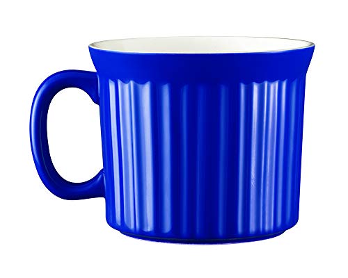 Meal Mug with Vented Lid for Steam, 20-Oz Stoneware Soup Mug, BPA-Free Lid, Microwave, Freezer, and Dishwasher Safe, Blueberry