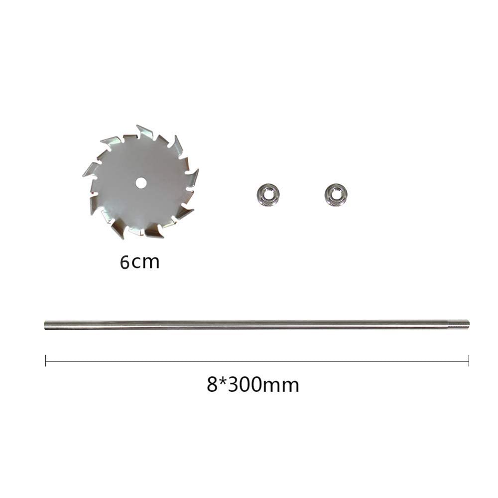 Dispersing Disc Dispersion Impeller Dispersing Machine Blade Paddle Impeller Stainless Steel 6cm Disc with 8X300mm Rod (2.36disc with 0.31X11.8Rod)