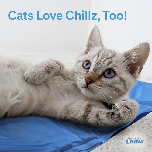 Chillz Dog Cooling Mat, Medium - Pressure Activated Cooling Mat for Dogs and Cats - Stays Cool for 1 Hour - 19.5 x 15.7 Inches