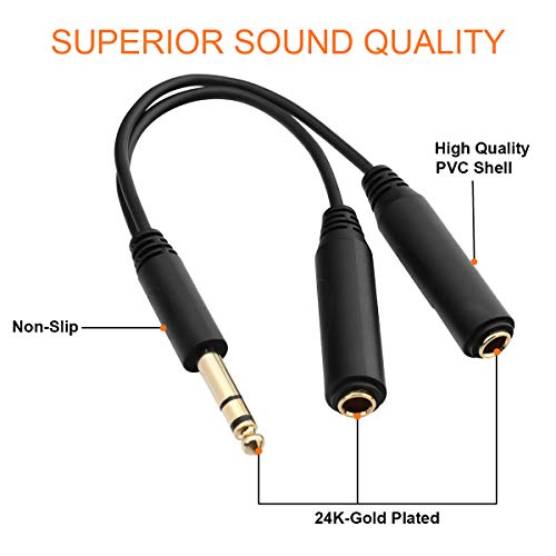tisino 1/4 Splitter Cable, 1/4 TRS Stereo Male to Dual 