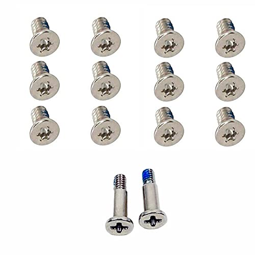 12pcs M2x3mm Silver Torx T5 Bottom Cover Screws &amp; 2pcs Nameplate Screws Replacement for Dell XPS 15 9550 9560 9570 Laptop