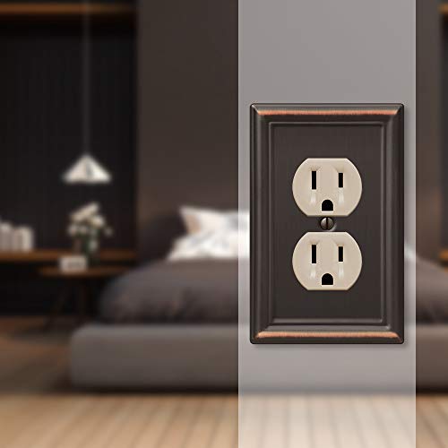Amerelle 149DDB Chelsea Steel Single Duplex Wallplate, 