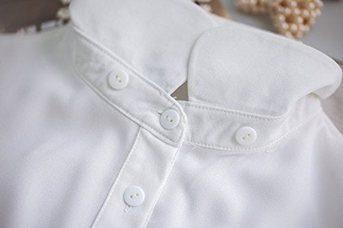 Shinywear Korean Women White Detachable Bow False Shirt