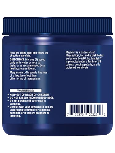 Neuro-Mag Magnesium L-Threonate Powder (Tropical Punch) - Ultra-Absorbable - Supports Memory, Focus, Cognitive Function &amp; Mood - Gluten No, Non-GMO, Vegetarian (30 Servings)