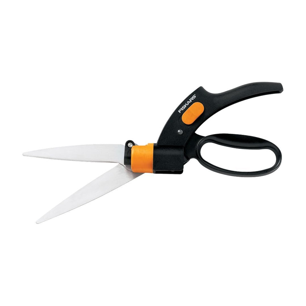 Shear Ease Grass Shears - 5 Stainless Steel Blades - 360-Degree Swivel Blade Plant Cutting Scissors - Garden Shears and Grass Cutter, Black