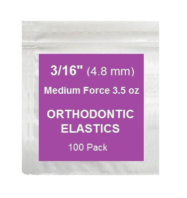 Orthodontic Elastic Rubber Bands - 3/16 Inch, Small, 100 Pack, (3.5 Ounce) for Braces, Dreadlocks, Hair Braids, Fix Tooth Gap, Includes Free Elastic Placer - Natural - Medium