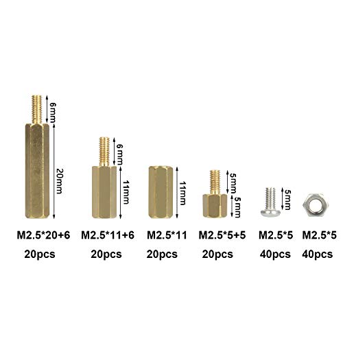 Raspberry Pi Installation Tool 160 Pcs/Lot M2.5 Series Hex Brass Spacer/Standoff + Nuts + Screws Raspberry Pi 3 Model B+(Plus) / 3B / Zero W Accessories Kit