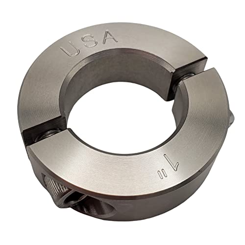 - 1.00 Bore Diameter - Clamping Two Piece Shaft Collar - 303 Stainless Steel (2 Pack)