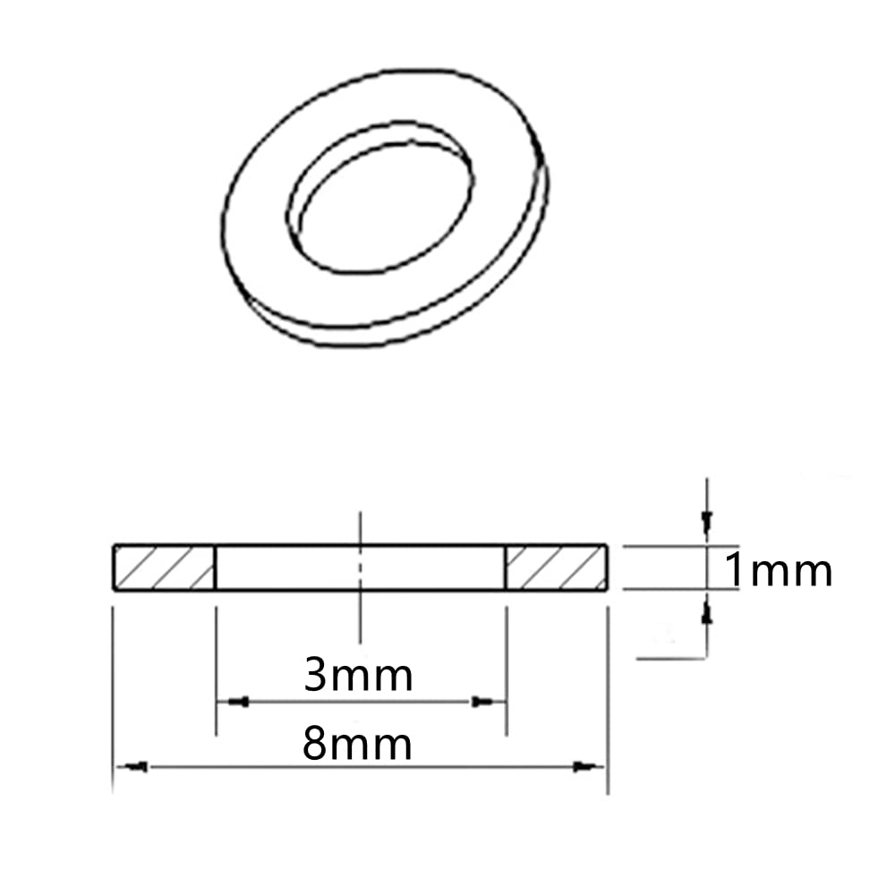 Clear M3 Nylon Flat Washers, 8mm OD, 3mm ID, 1mm Thickness, Vinyl Sealing Gaskets for Glass Shower Door Handles, Faucet Pipe Water Hose, Motherboard, 1000Pcs