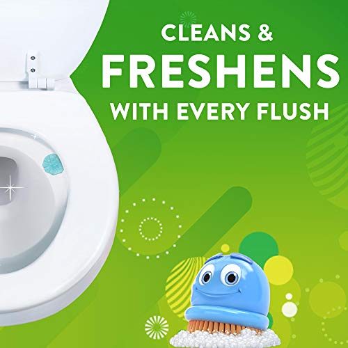 Scrubbing Bubbles Fresh Gel Toilet Bowl Cleaning Stamps, Helps Keep Toilet Clean and Helps Prevent Limescale & Toilet Rings, Rainshower Scent, 1 Dispenser with 24 Fresh Gel Stamps
