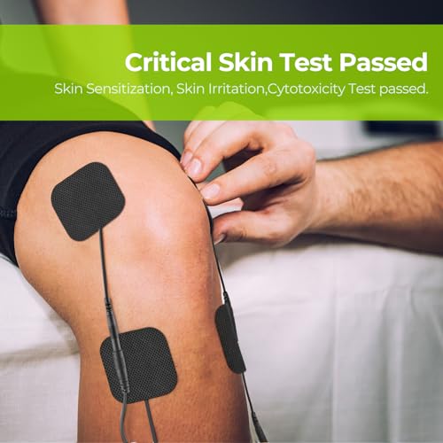 TENS Unit Pads Electrode Patches with Upgraded Self-Stick Performance and Non-Irritating Design for Electrotherapy (Black)