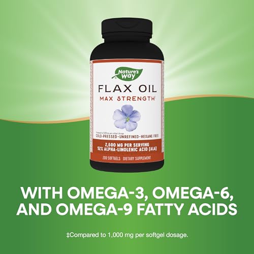 Nature&#39;s Way Flax Oil Max Strength‡, Supports H