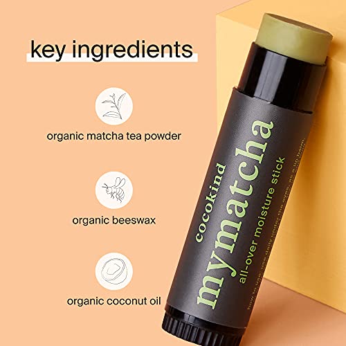 Mymatcha All-Over Moisture Stick, Lip Balm and Eye Cream for Dry Skin, With Organic Coconut Oil and Beeswax, Green Tea Mask Stick