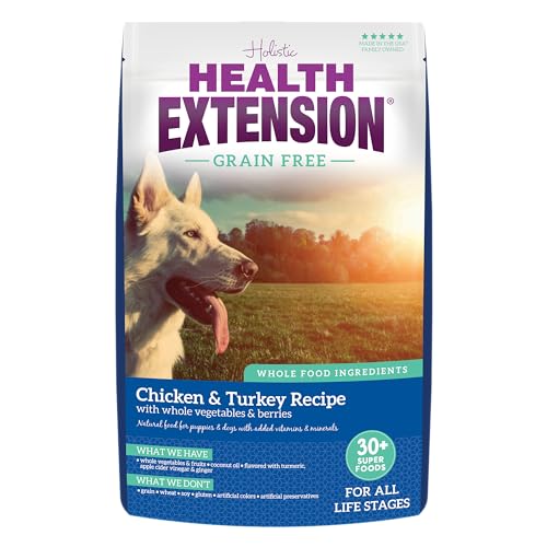 Grain Free Chicken & Turkey Dry Dog Food (23.5 lb / 10.66 kg) - Whole Foods Ingredients Formula with a Blend of Turmeric & Antioxidants for All Life Stages Dogs