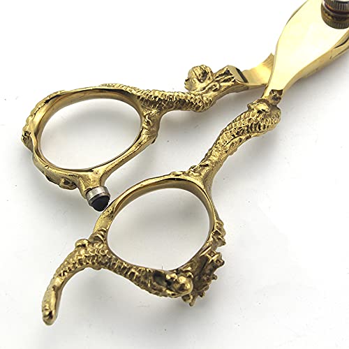 6 inch /7 inch salon professional salon scissors salon hairdresser hair cutting hairstyle pruning tools Japan 440c high hardness stainless steel golden (Gold)