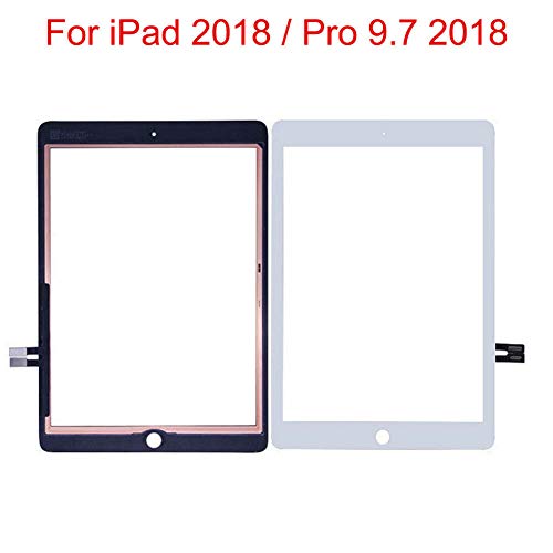 Touch Screen Digitizer Repair Kit for iPad 6 6th Generation 2018 9.7inch (A1893 A1954) Front Glass Replacement (Without Home Button,Not Include LCD) +Pre-Installed Adhesive +Tools (White)