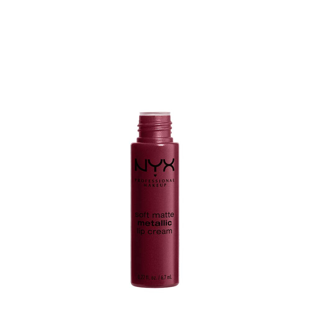 PROFESSIONAL MAKEUP Soft Matte Metallic Lip Cream, Liquid Lipstick - Madrid (Cranberry Red)