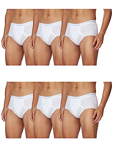 Men&#39;s 6-Pack FreshIQ Tagless Cotton Brief, White, Large