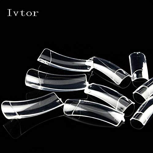 Clear Fake Nailsï¼Å’Traceless Acrylic Nail Tipsï¼Å’ Half Cover Square False Nail With Case for Women Nail Art DIY at Home 500Pcs