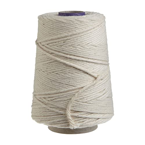 Butchers Cooking Twine, Heavy Duty, 500ft,16 Ply, 2.4mm, Food-Safe Cotton Kitchen String for Turkey Trussing, Meat Prep, Crafting, Natural, Pack of 1