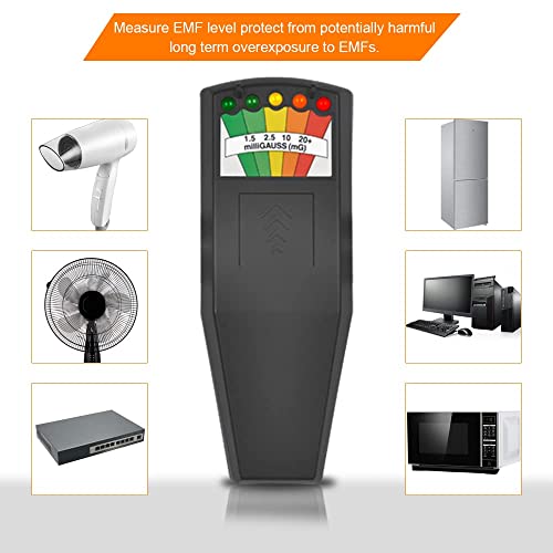 EMF Meter, 5 LED Magnetic Field Detector, Ghost Hunting Equipment Tester for Home, Office &amp; Outdoor Inspections
