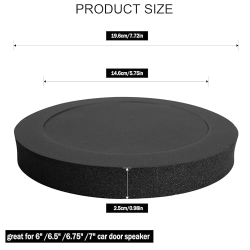 4PCS Speaker Fast Rings 6.5 inch, Car Speaker Foam Baffles Enhancer System Sponge Bass Blocker Kit for 6 and 6.5 Speaker