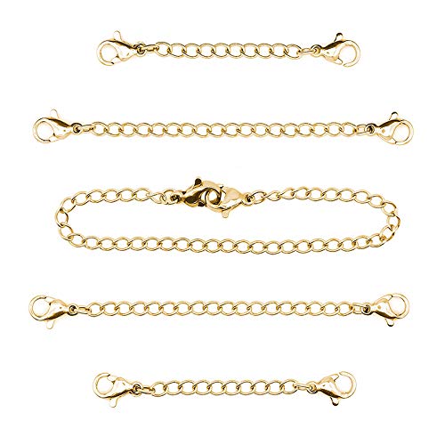 GBSTORE 5 Pcs Different Size Stainless Steel Necklace B