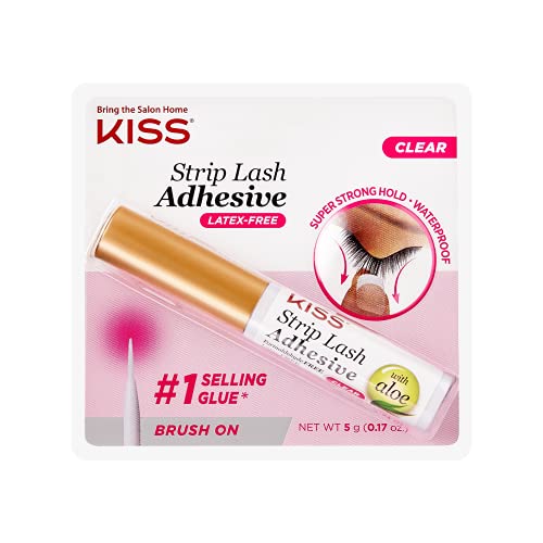 Strip Lash Adhesive, Lash Glue, 24hr Strip Eyelash Adhesive, Clear, Includes Lash Adhesive, Long Lasting Wear, Can Be Used with Strip Lashes and Lash Clusters