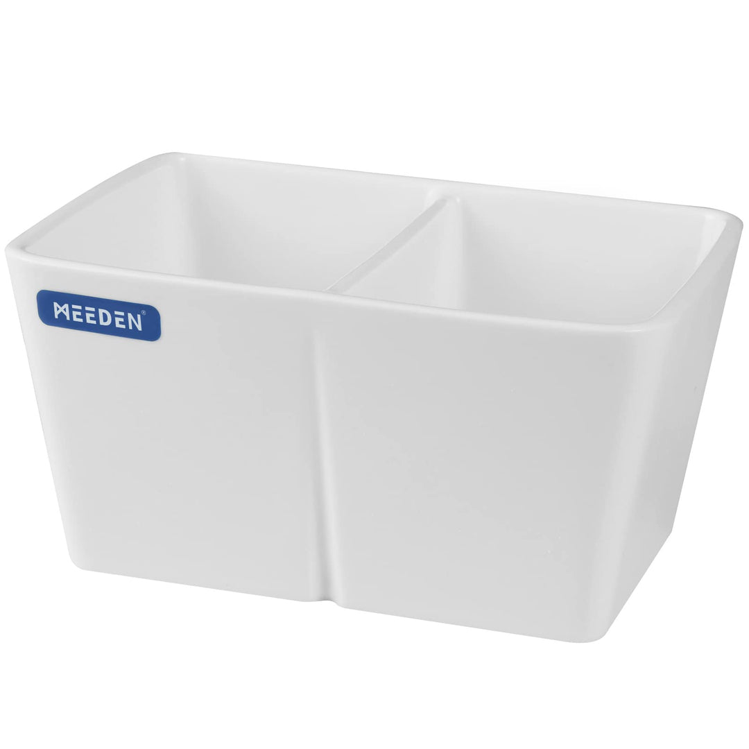 Ceramic Paint Palette, Paint Brush Wash Bowl, 2 Deep Well Artist Paint Palette, White Porcelain Watercolor Painting Dish, Large Capacity Paintbrush Washer for Watercolor Gouache Painting