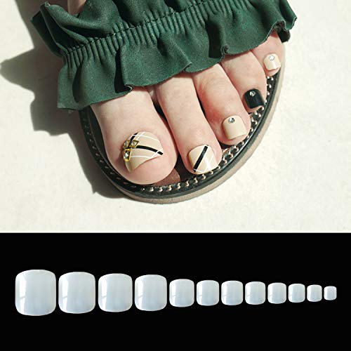 500Pcs Fake ToeNail Tips Full Cover Artificial Toe False Nails Set Toe Art Nails Natural Toe Nail Design Manicure Tools