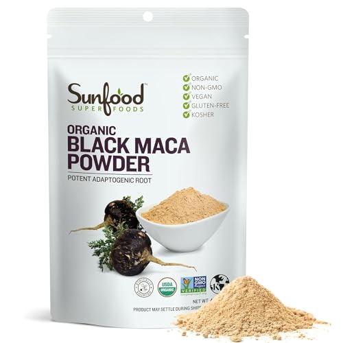 Sunfood Superfoods Black Maca Powder Raw, Organic. 4 oz