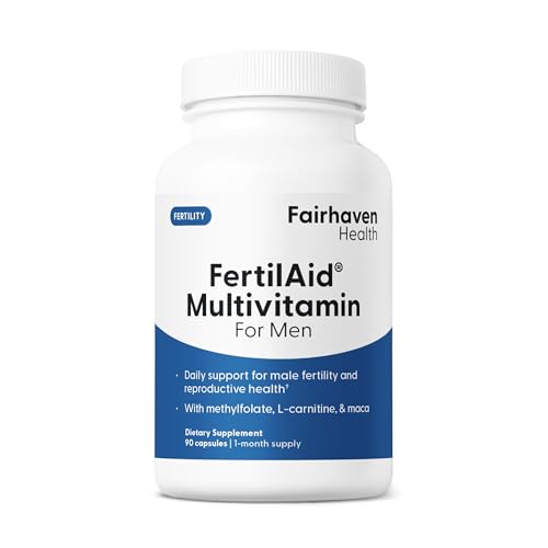 FertilAid for Men Fertility Supplements for Men | Count and Motility Support Pre-Conception for Him | Male Fertility Support Includes L-carnitine, Zinc, and Folate | 90 Capsules